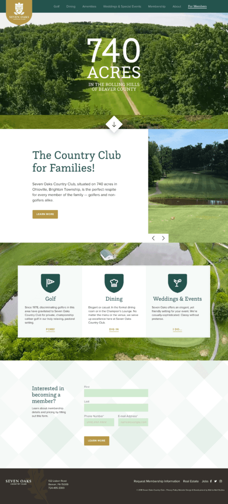 Seven Oaks Country Club Webpage